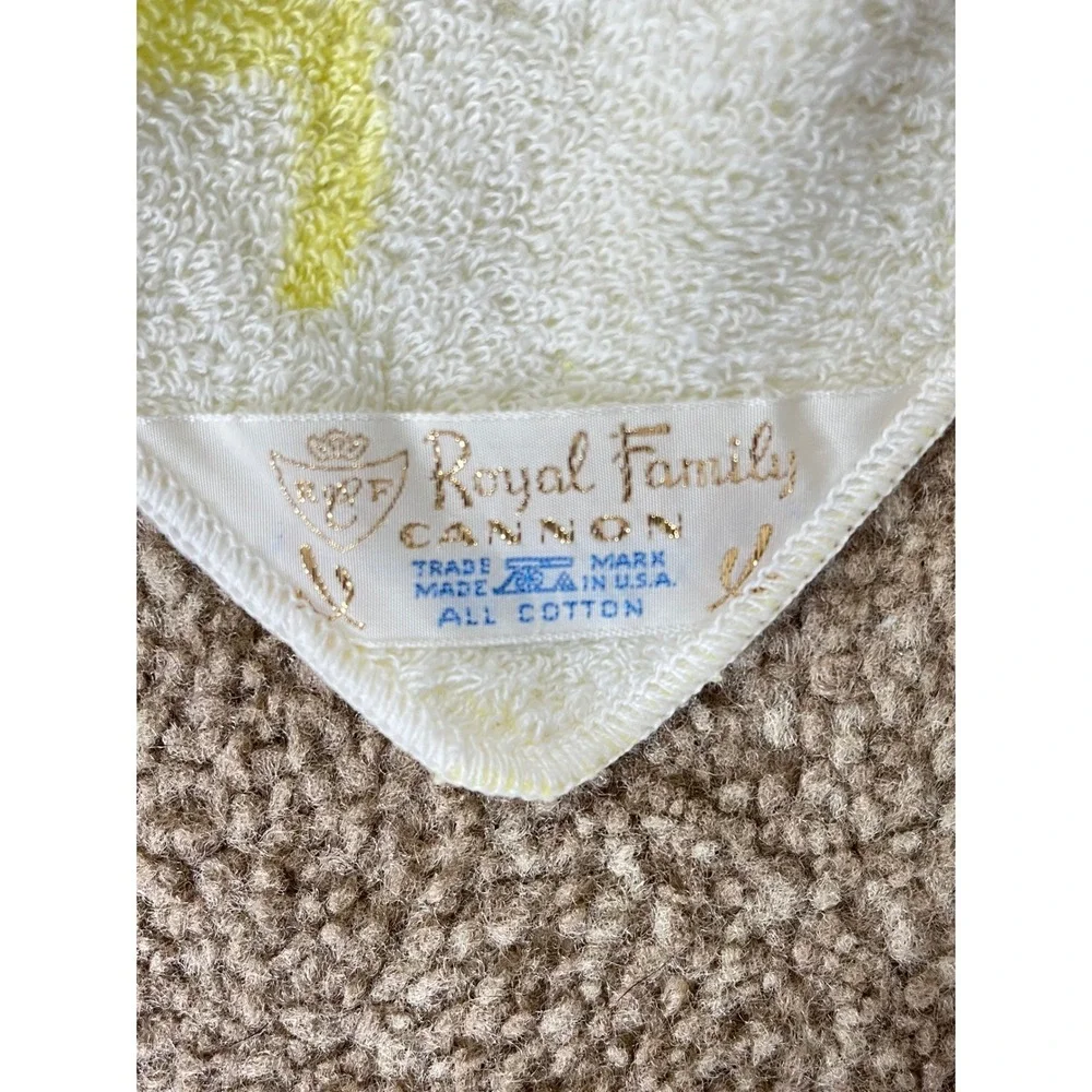 Vintage‎ Royal Family Cannon Towel Yellow White Floral Vintage Cotton 3pc